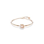 Swarovski Dextera bangle, Round cut, White, Rose gold-tone plated