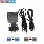 VGA TO HDMI Adaptateur convertisseur compatible HD 1080P VGA vers HDMI avec audio pour PC portable, budgétaire HDMI, adaptateur compatible HDMI vers VGA ""Nipseyteko