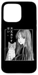 iPhone 15 Pro Max 80's Manga Anime Art Goth Cat Sad Girl Aesthetic Kanji Art Case