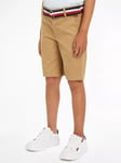 Tommy Hilfiger Kids' Woven Belted Chino Shorts, Classic Khaki