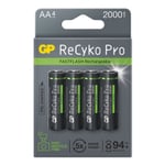 GP 2000 ReCyko Pro Photo Flash Uppladdningsbart AA | HR06 Ni-Mh batteri 4-pack