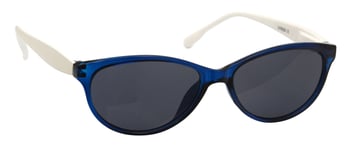 Sunglasses Womens Ladies Cats Eye Blue White UV400 Protection UVS025 Inc Case