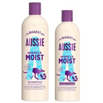 Aussie Miracle Moist Set Shampoo Pck of 1x(675ml) & Conditioner (470ml)