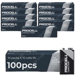 Duracell 100 x 9V Procell Constant Alkaline MN1604 Bulk Smoke Alarm Battery