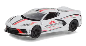 GREENLIGHT, CHEVROLET Corvette C8 Stingray 2022 Blanche RON FELLOWS, échelle ...