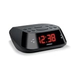 Metronic 477003 Radio-réveil FM Double Alarme - Noir