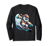 Cooler Yeti Snowboard Fun In Winter Long Sleeve T-Shirt