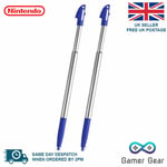 3DS XL LL Stylus Blue & Silver Metal Retractable Touch Pen for Nintendo 2 Pack