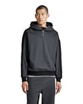 G-STAR RAW Men's Tape Color Block Loose Half Zip Hoodie, Multicolour (cloack/dk black D22730-C988-D373), L