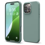 elago Coque Silicone Liquide Premium Compatible avec iPhone 16 Pro Max Étui, Housse de Protection Intégrale, Antichoc, Étui Mince, Doublure en Microfibre Antirayures (Vert Nuit)