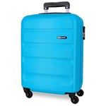 Roll Road Flex Blue Cabin Suitcase 38 x 55 x 20 cm Rigid ABS Combination Lock 35 Litre 2.5 kg 4 Wheels Hand Luggage