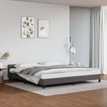 Lit double pour adulte avec tête de lit - Cadre de lit Gris 200x200 cm Similicuir BV107932 Bonnevie