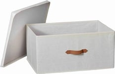 LOVE IT STORE IT Premium Storage Box with Lid - Box Made of Fabric - Extra Large and Stable - Beige - 54 x 40 x 25 cm