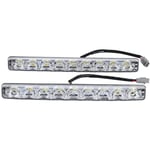 Ej.life - Feux Diurne Auto,Feux Diurnes Pour Voitures Feux Diurnes Pour Voitures Phares Avant/Phares 2Pcs Blanc 9-Led Lue Bande Feux Diurnes Drl