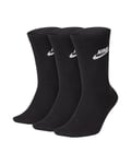 Nike Sportswear Everyday Essential Crew Socks (3 Pairs) - Black