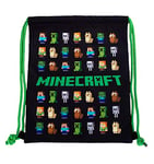 MINECRAFT Shoe Bag, 44 x 30, Black/Green, Games