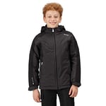 REGATTA, Highton II Enfant Veste de marche chaude matelassée imperméable à capuche, Mixte enfant Gris cendré/noir (Ash/Noir), 5-6 Ans