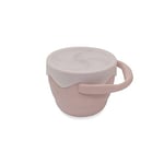 Porte-snack pour bébé et enfant en silicone rose