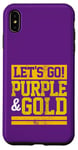 Coque pour iPhone XS Max Journée de jeu vintage sur les couleurs préférées de l'équipe Let's Go Purple & Gold