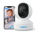 Reolink 4MP Pan Tilt Caméra Surveillance WiFi Interieure, Caméra IP 2,4GHz/5GHz, Audio Bidirectionnel, Caméra Interieur Détection de Mouvement pour Bébé, Aîné, Animal Cloud, E1 Pro