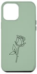 Coque pour iPhone 12 Pro Max Rose noire abstraite dessin minimaliste Line Art