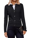 GRACE KARIN Vintage Années 50 Longue Manches Tricot Robe Manteau Bolero Classique Femme Noir S