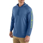 Carhartt Force Fishing Graphic Long-Sleeve Hooded T-Shirt Sweat à capuche, Bleu plume, S Homme