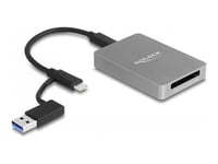 Delock Usb Type-C Kortleser I Et Aluminiumshus For Cfexpress Eller Xqd Minnekort