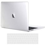 TECOOL Coque Compatible avec MacBook Pro 15 Pouces 2019 2018 2017 2016 (A1990 A1707) avec Touch Bar, Coque Rigide en Plastique Fine et Protection Clavier (UE AZERTY), Transparente Clair