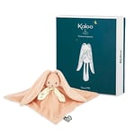 Kaloo - Lapinoo - Peach Bunny Comforter - Baby Plush - Square: 30 x 30 cm - Bi-Material Ultra-Soft Viscose and Corduroy - Gift Box - 0 Months +, K218017