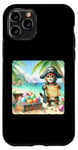 Coque pour iPhone 11 Pro Chat pirate avec carte au trésor des œufs de vacances Pâques