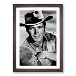 Big Box Art Clint Eastwood (1) Framed Wall Art Picture Print Ready to Hang, Walnut A2 (62 x 45 cm)