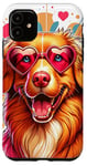 Coque pour iPhone 11 Nova Scotia Duck Tolling Retriever Dog St Valentin Art