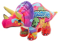 Wild Republic Graffiti Dino, Tricératops, Cadeau pour Enfants, Jouet en Peluche, Tissu et Remplissage en Bouteilles d'eau Recyclées Filées