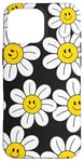 Coque pour iPhone 16 Pro Max Mignon Noir Blanc Esthétique Fleurs Floral Rétro Daisy Femmes