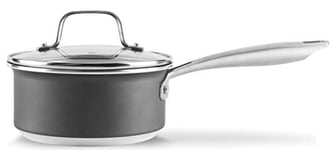 Hairy Bikers CKW2090 Forged, Eclipse Titanium Non-Stick Coating, Lidded 3.3mm Gauge Saucepan with Riveted Secure Handle, Induction Hob Suitable, Aluminium, 18cm Sauce Pan