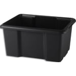 Sundis Bac de rangement noir superposable empilable France matière recyclée 30L 47 x h 50,5x 27 cm