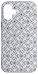 Coque pour iPhone 16 Plus Light Gray White Black Stars Triangles Hexagons Pattern