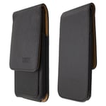 caseroxx Flap Pouch for BlackBerry Priv in black made of genuine leather