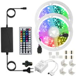 LED Strips Lights 10m(32.8Ft),XVZ RGB 5050 LEDs Colour Changing Kit with 44key Remote Control and Power Supply,Mood Lighting Led Strips for Home Kitchen Christmas Indoor Decoration[Energy Class A+++]