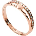 Fossil Bague Pour Femmes Vintage Glitz, Longueur : 21.5 X 20 X 6 Bague En Acier Inoxydable Or Rose, JF03460791