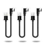 Lot De 3 Cable Usb C Coudé, 30Cm Cable Usb C Charge Rapide En Nylon Tressé Cable Usb Type C Compatible Avec Samsung S21 S20 S10 A20E A51 P40 Lite P30 ¿Noir¿