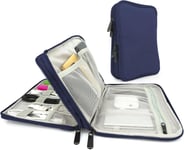 Pochette Pour Câbles - Sac De Rangement Informatique - Organisateur Pour Accessoires Électroniques | Disque Dur | Chargeur | Batterie Externe - Bleu[Sma073646]