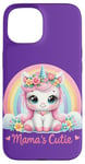 iPhone 15 White Unicorn Pink Mane Pastel Rainbow Floral Cloud Case