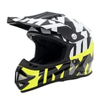 IMX RACING Fmx-01 Junior Casque de Moto Garçon, Noir, Blanc, Jaune Fluo, Gris, Enfant L