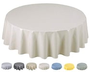 Home Direct Round Oilcloth PVC Wipe Clean Tablecloth 140cm 55" Beige