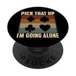 Pick That Up I'm Going Alone Jeu de cartes vintage Euchre PopSockets PopGrip Adhésif