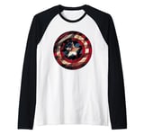 Marvel Captain America Avengers Shield Flag Raglan Baseball Tee