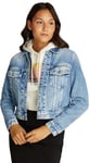 Calvin Klein Jeans CROPPED 90S REGULAR JACKET Blouson trucker Femme, Denim (Denim Light), M