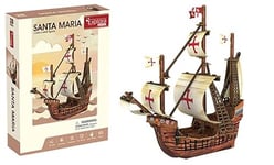 EXPLORA - Bateau Santa Maria - Puzzles 3D - 540031-93 Pièces - Niveau 4 - sans Colle Ni Ciseaux - Educatif - Jeu de Construction - Cadeau Enfant - Maquette - À Partir de 6 Ans